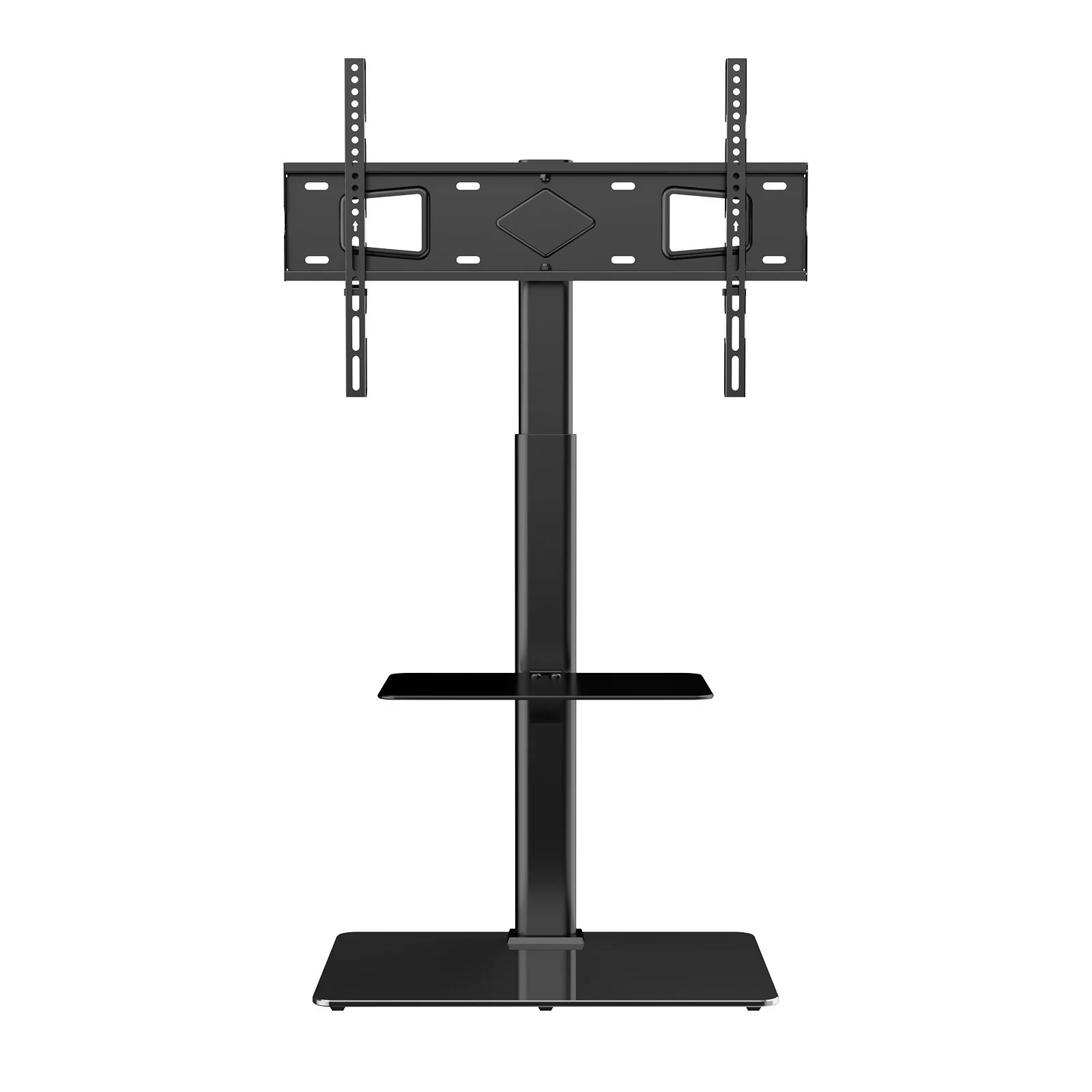 TV Stand Mount, Swivel Tall TV Stand for 32 to 65 inch TVs, Height Adjustable Portable Floor TV Stand with Tempered Glass Base for Bedroom, Living Room - Image 7