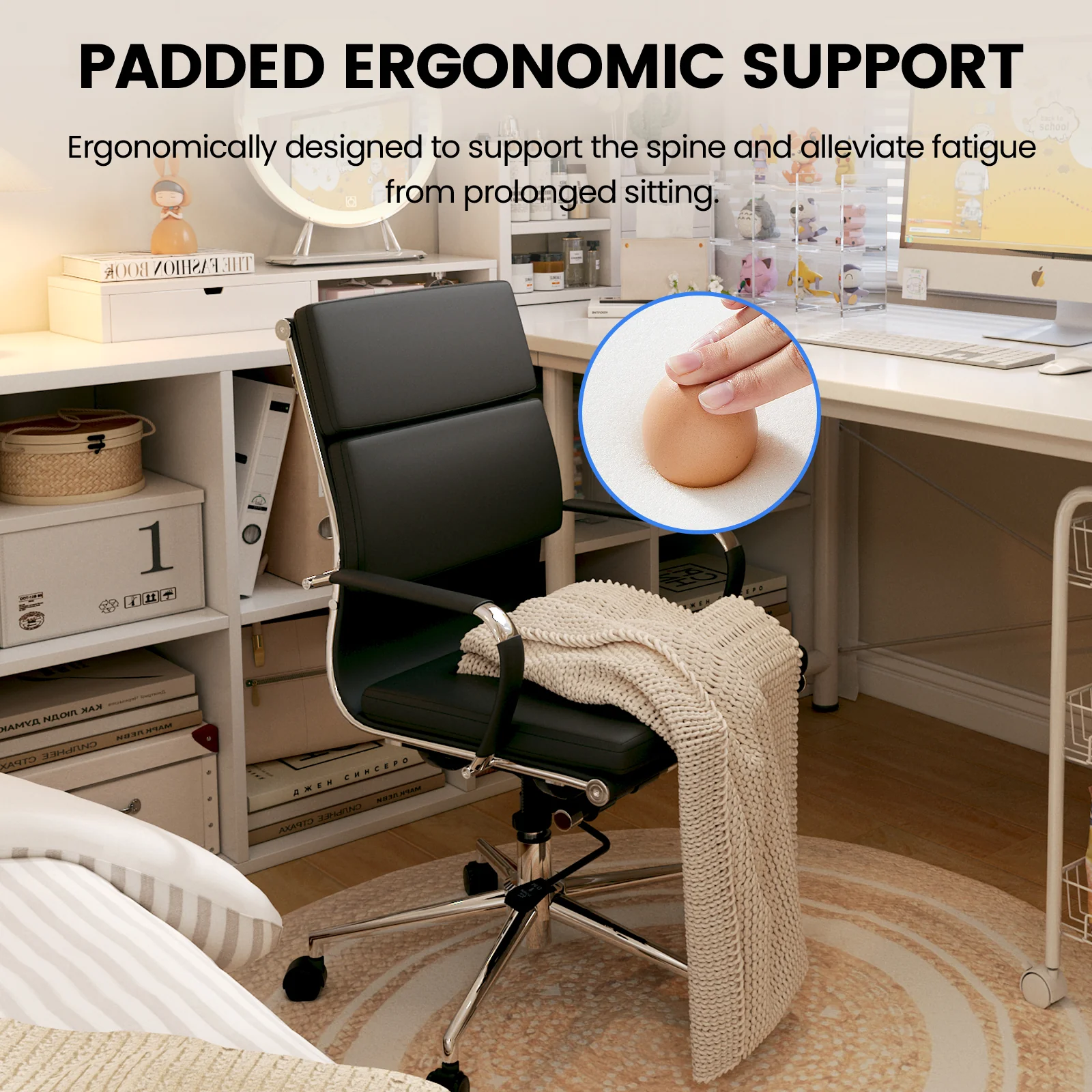 COMHOMA Mid Back Cushioned Office Chair CH017 - Image 11