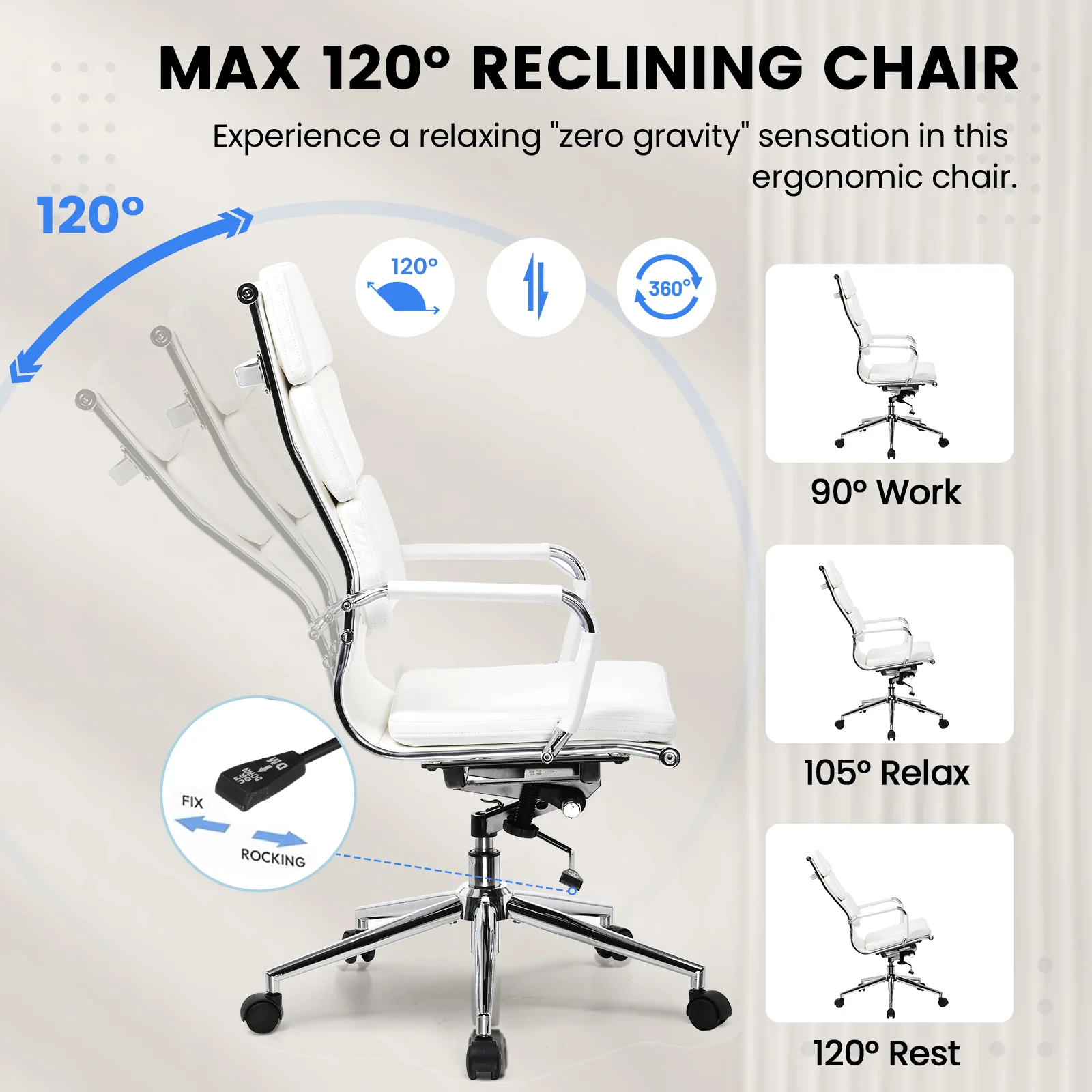 COMHOMA High Back Cushioned Office Chair CH018 - Image 4