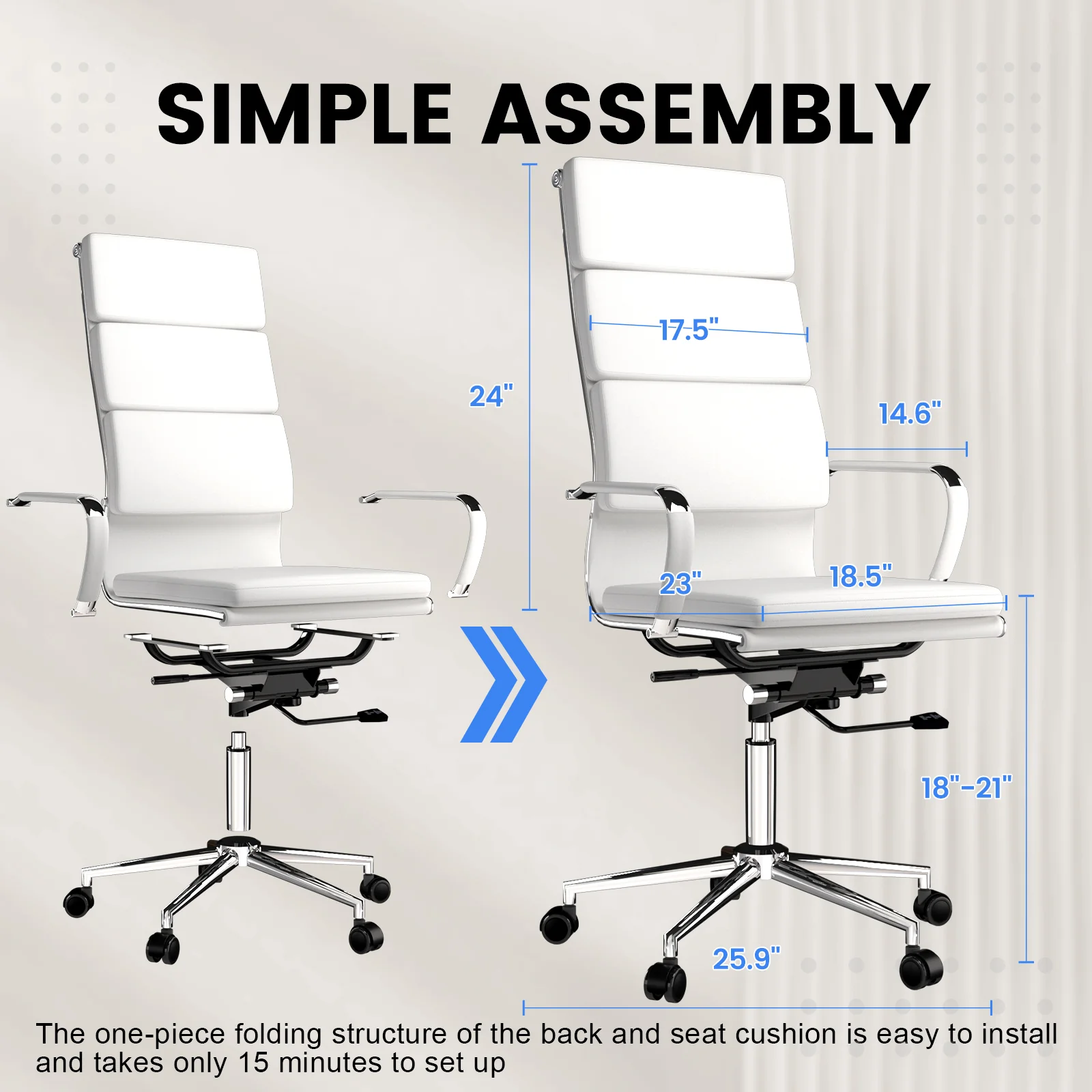 COMHOMA High Back Cushioned Office Chair CH018 - Image 7