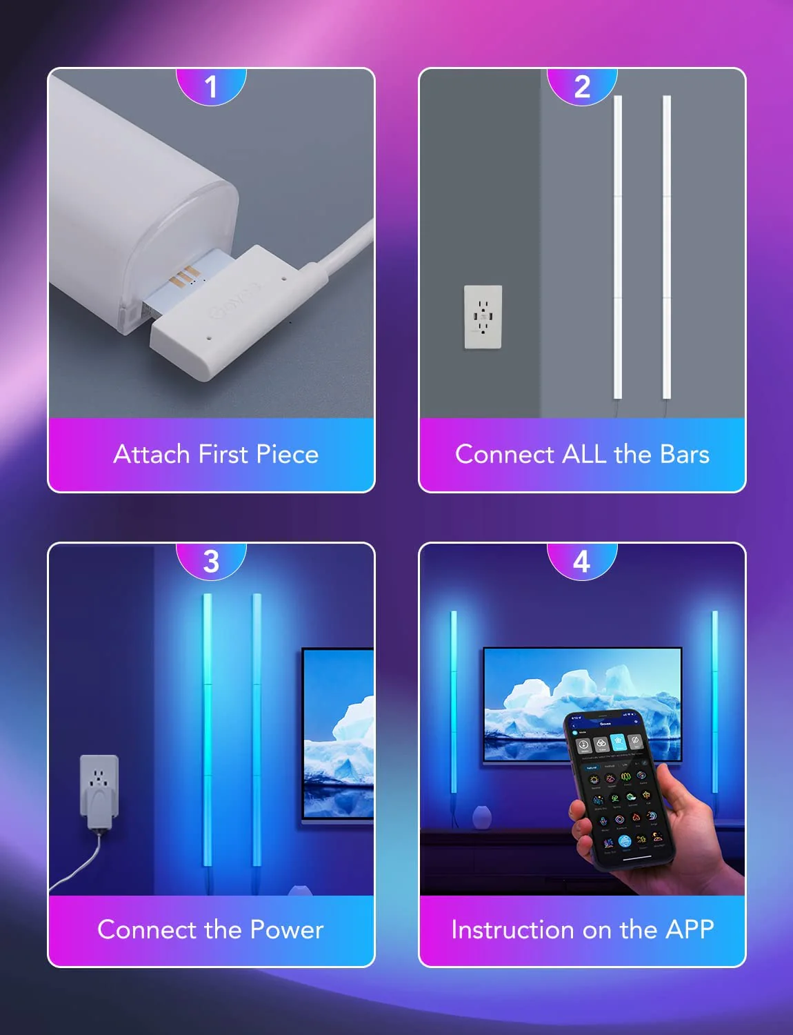 Led Wall Light Ambiance Smart Light (6Pcs) - Image 5