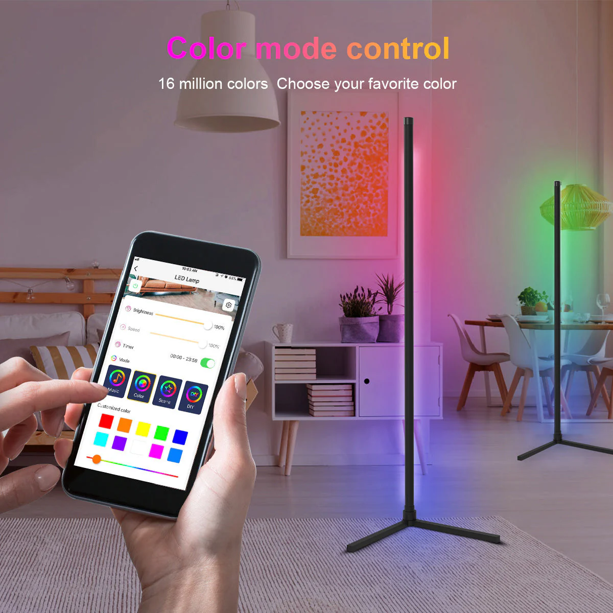 Modern RGB Corner Floor Lamp GT050 - Image 13