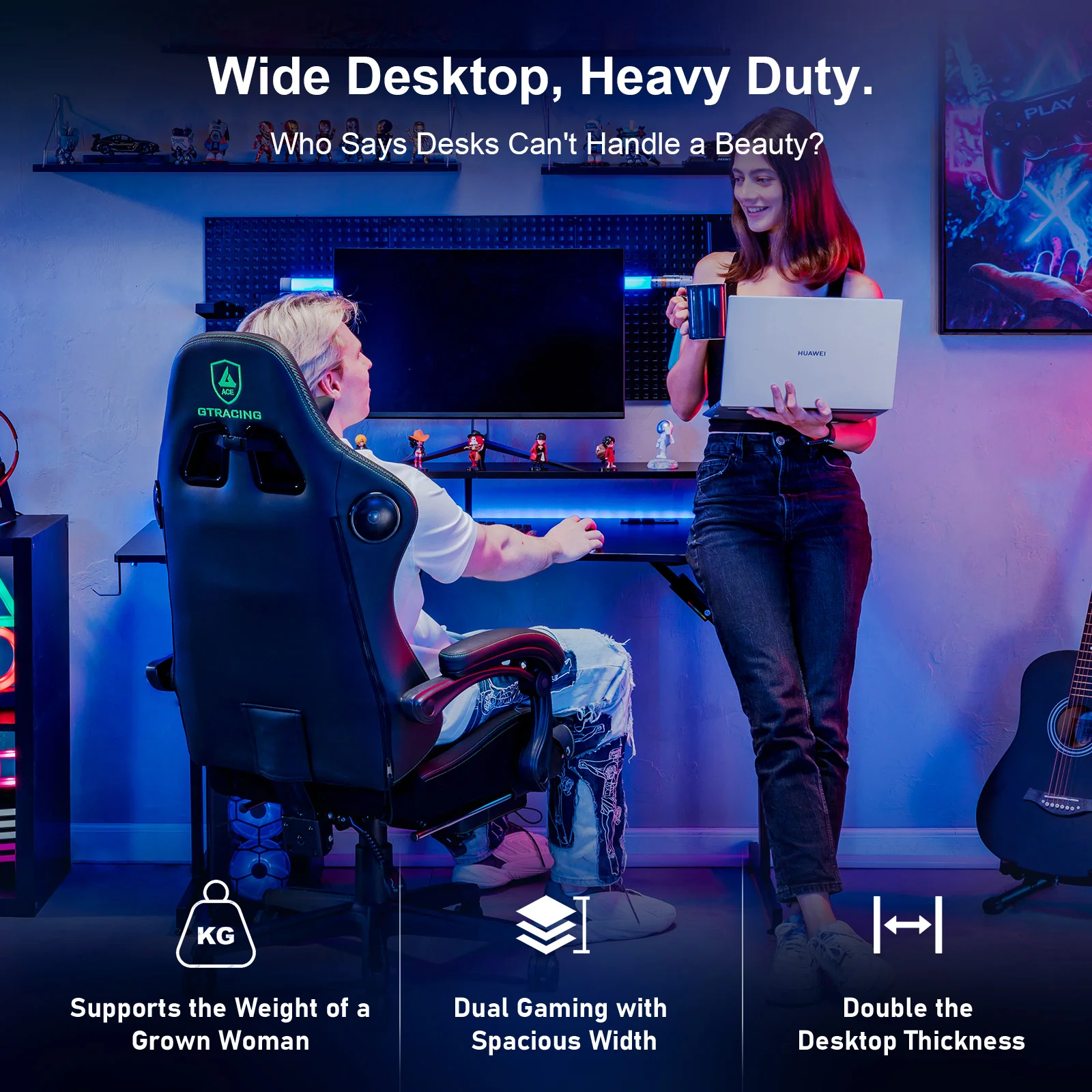 T -Shaped Series Gaming Desk GTP210 - Image 11