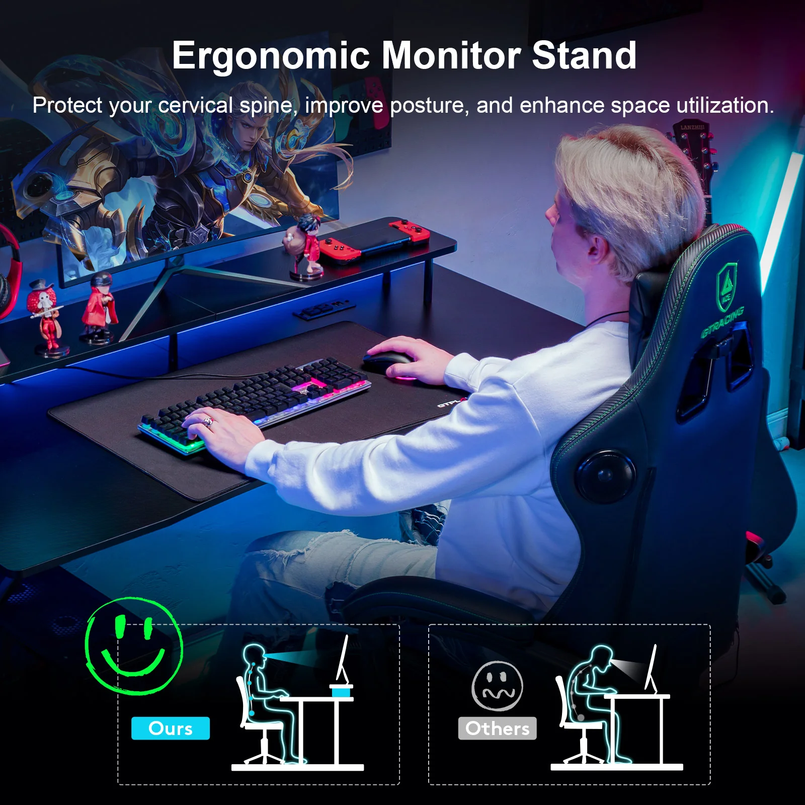 T -Shaped Series Gaming Desk GTP210 - Image 21
