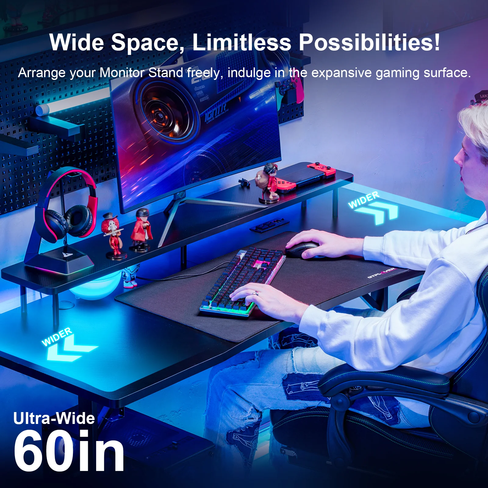 T -Shaped Series Gaming Desk GTP210 - Image 22