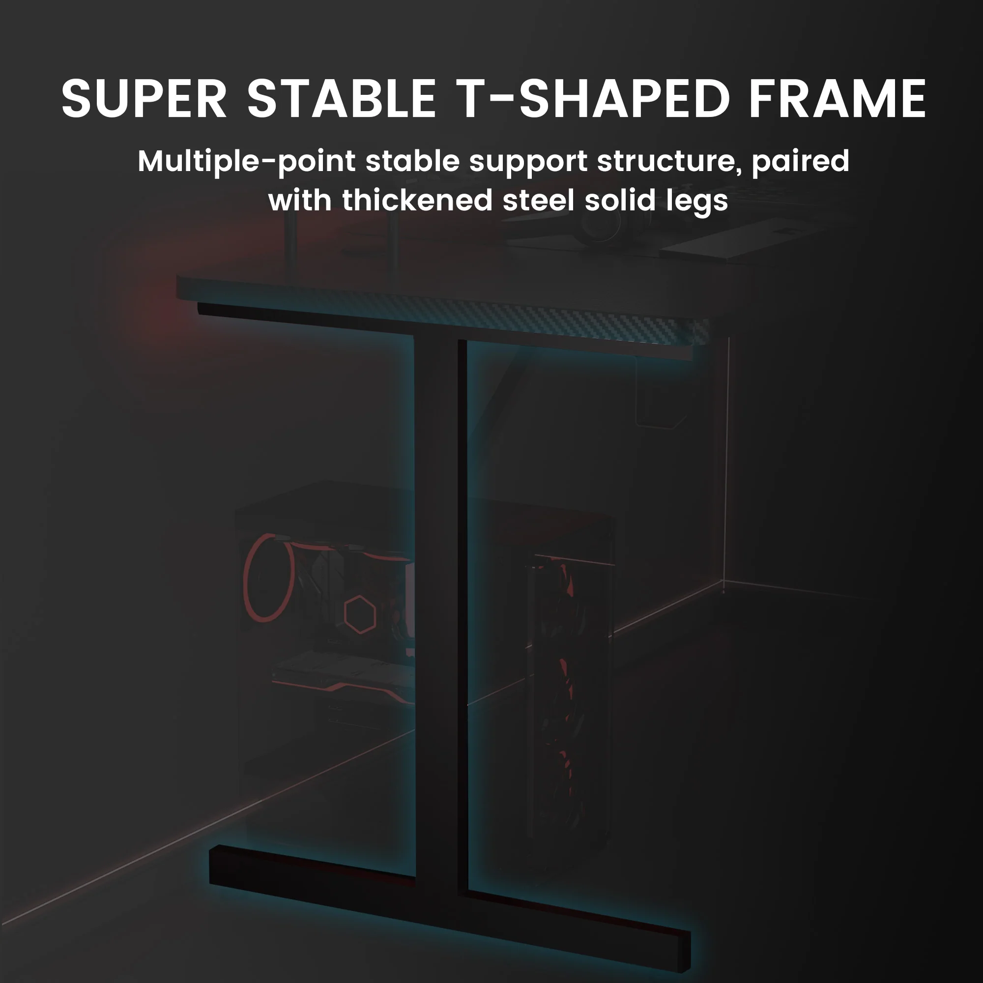 T -Shaped Series Gaming Desk GTP210 - Image 26