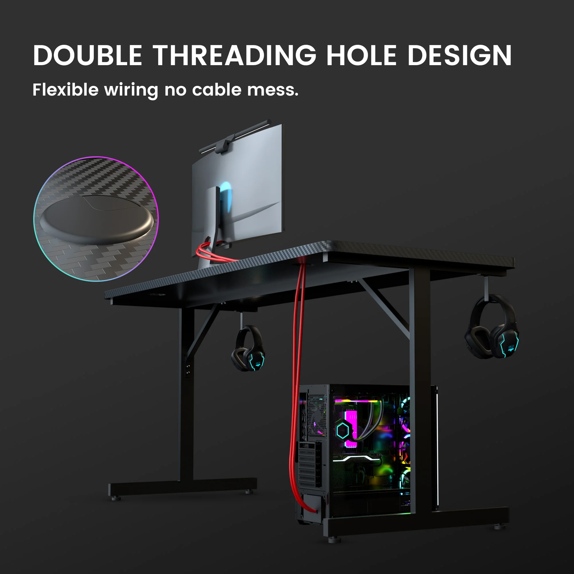 T -Shaped Series Gaming Desk GTP210 - Image 28