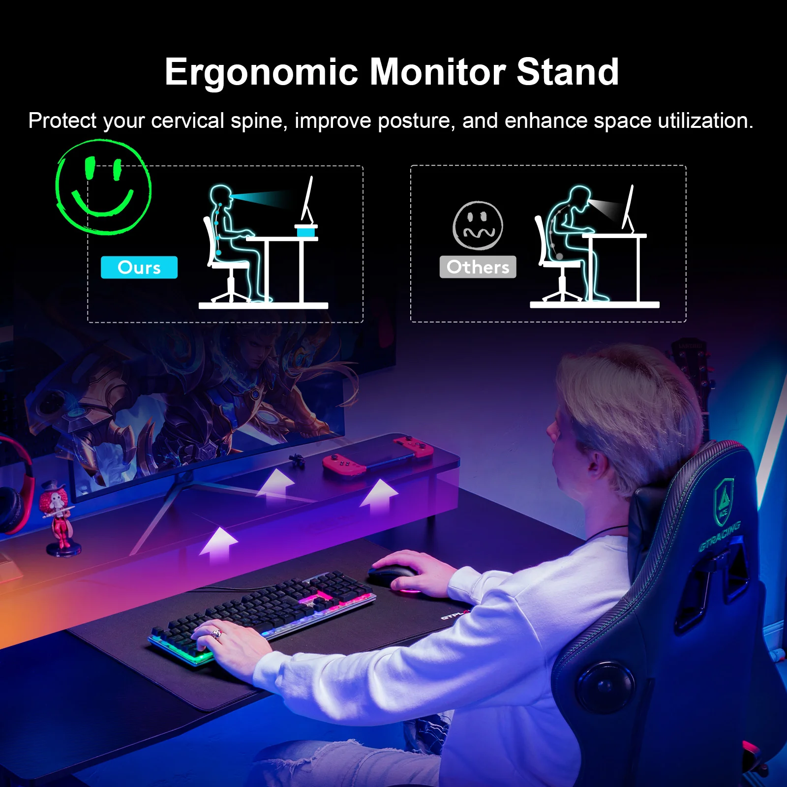 T -Shaped Series Gaming Desk GTP210 - Image 3