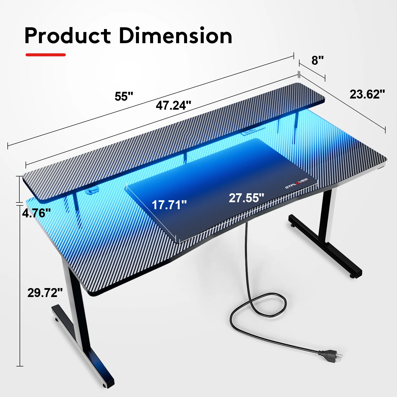 T -Shaped Series Gaming Desk GTP210 - Image 7