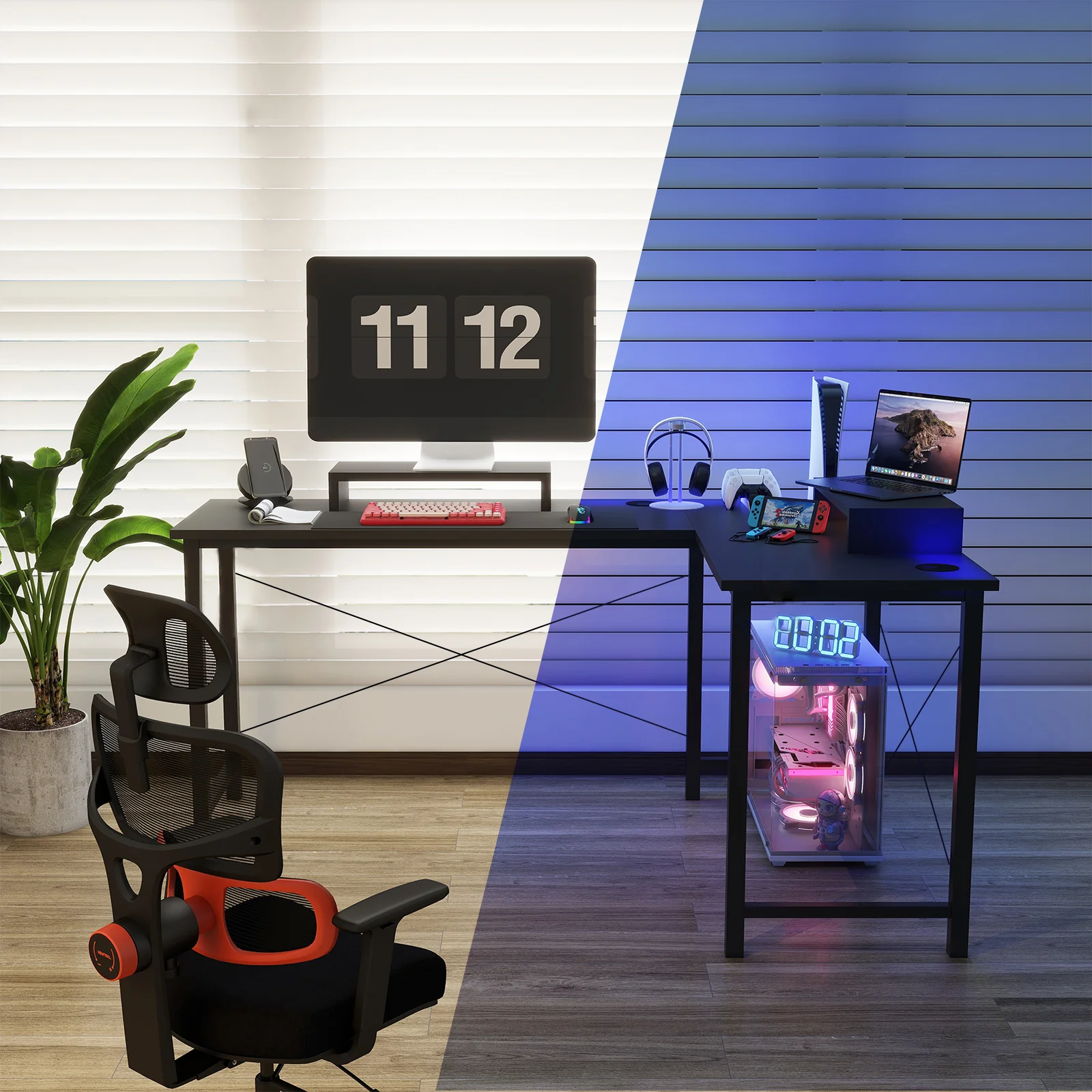 L-shaped Series RGB Gaming Desk GTZ-410 - Image 5